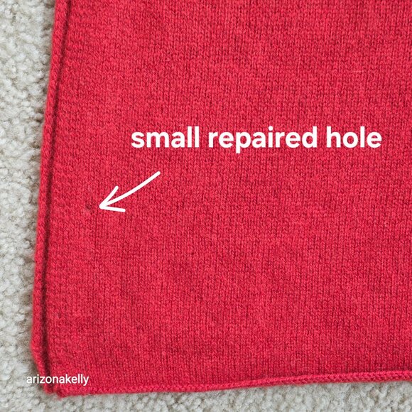 Cashmere Knit Scarf Rust Brick Portolano *FLAW* - Picture 2 of 6